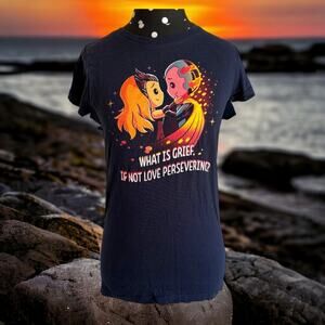 Teeturtle Womens Top Sz XS Navy Blue Vision Wanda Wandavision Scarlet‎ Witch Tee